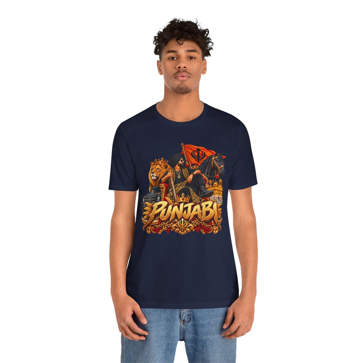 Punjabi Pride Tee — Bold Lion & Khanda Graphic T‑Shirt