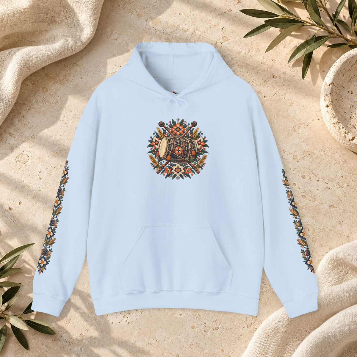 Bohemian Folk Art Drum Hoodie