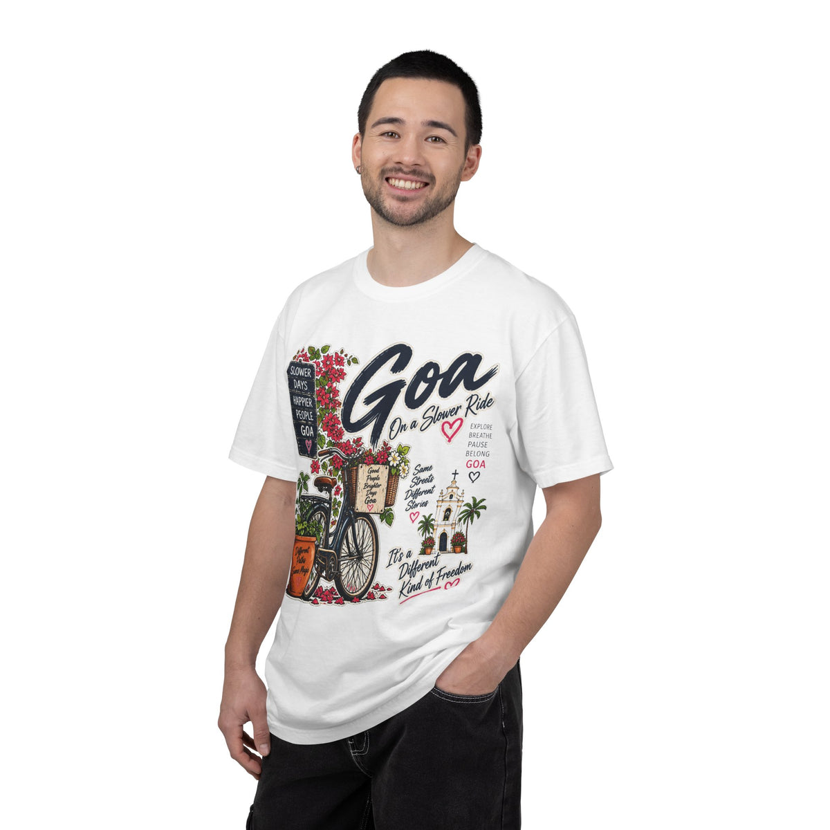 Goa On a Slow Ride Garment-Dyed T-Shirt | Bicycle Art