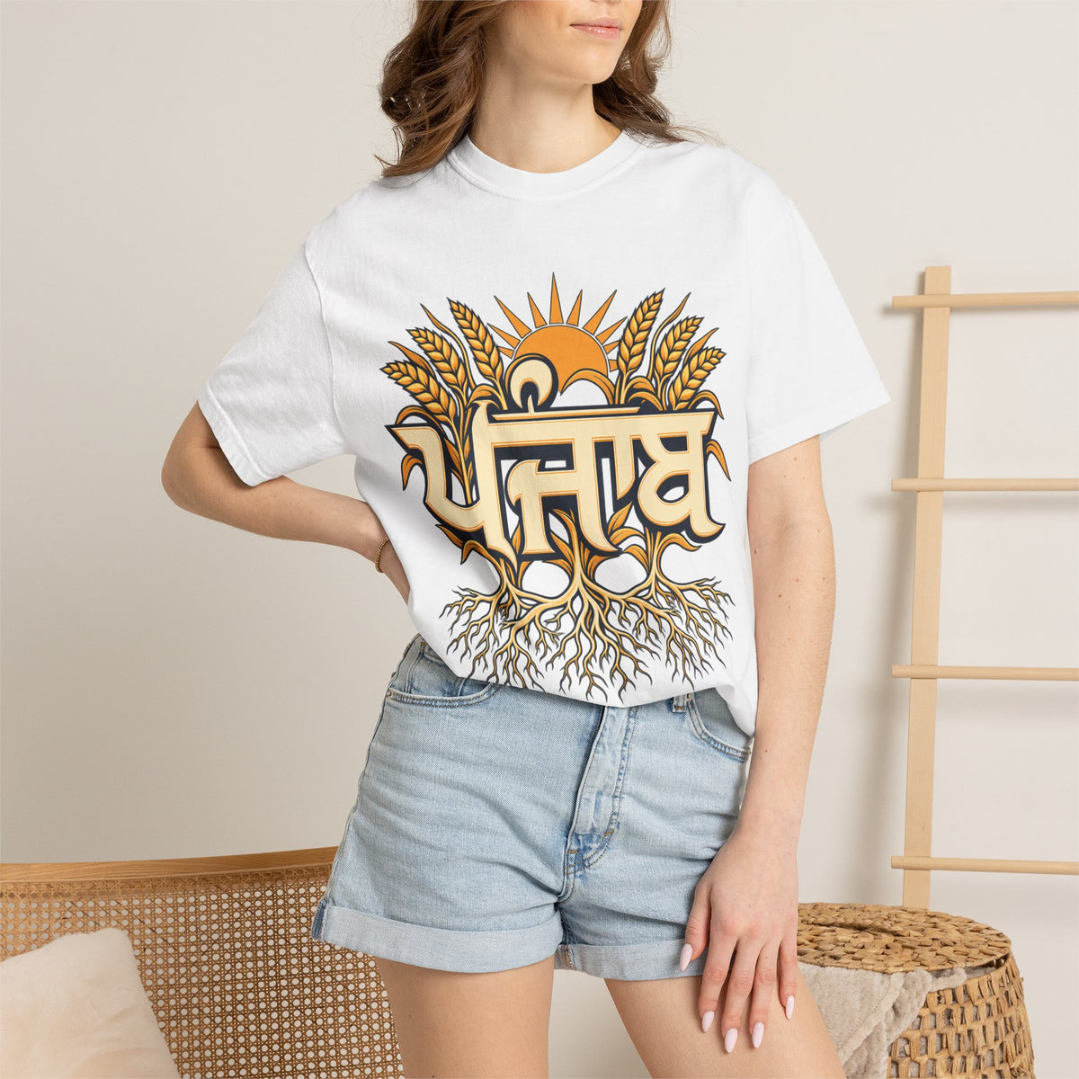 Punjabi Roots Graphic T-Shirt | Wheat & Sun