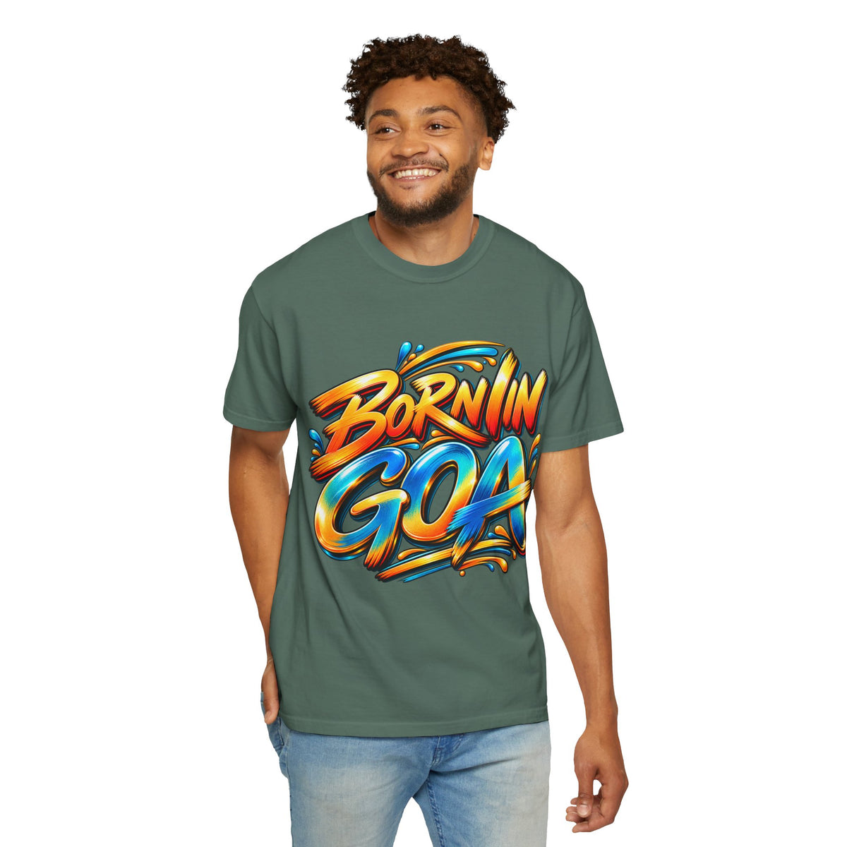 Born in Goa Graphic Tee | Garment-Dyed Cotton T-Shirt
