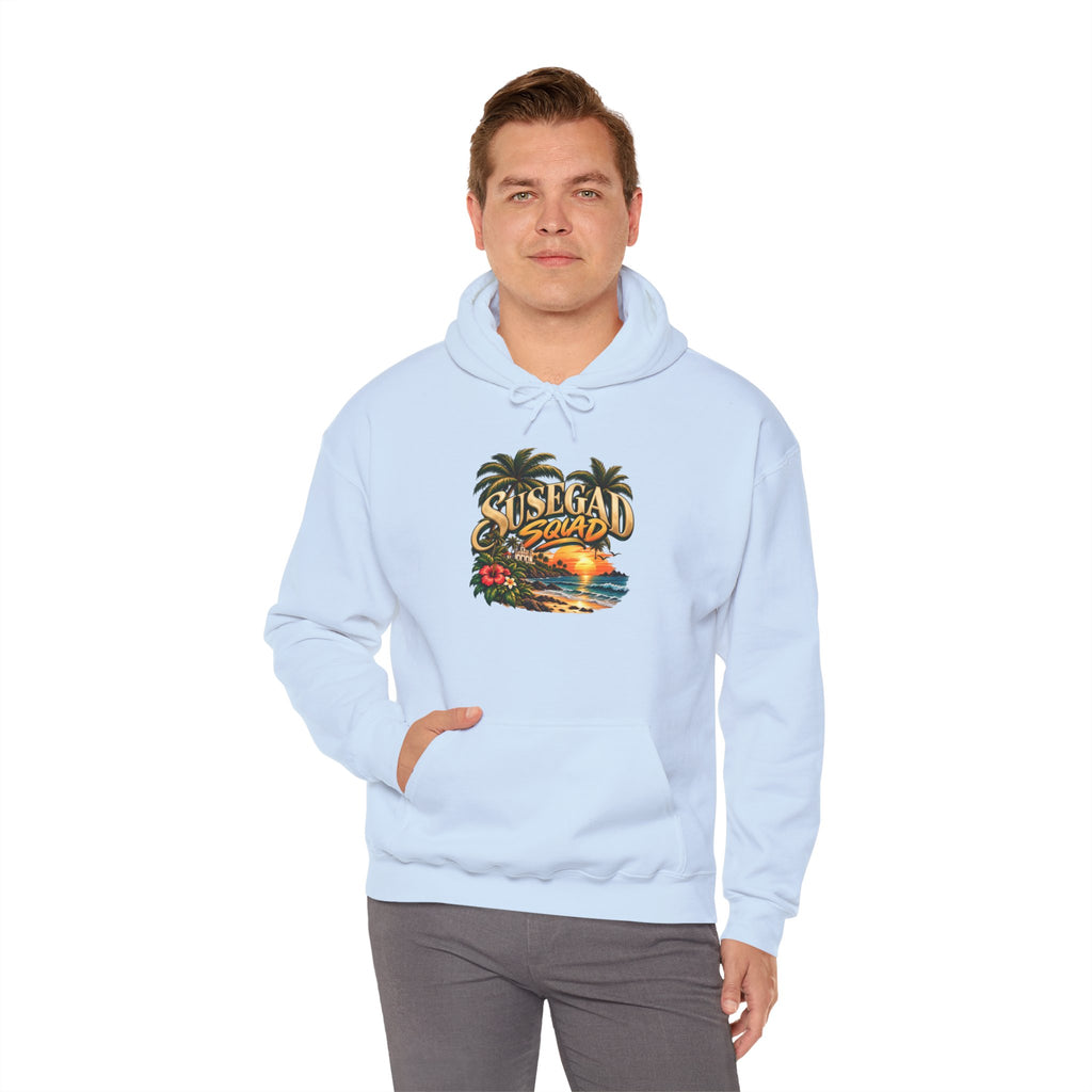 Susegad Squad Hoodie | Tropical Goan Sunset Graphic