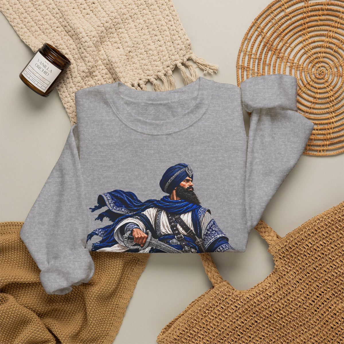 Sardar Warrior Sikh-Inspired Graphic Crewneck Sweatshirt