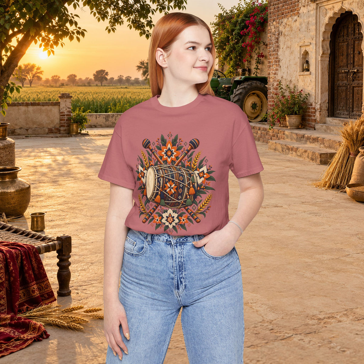Boho Folk Drum Mandala T-Shirt