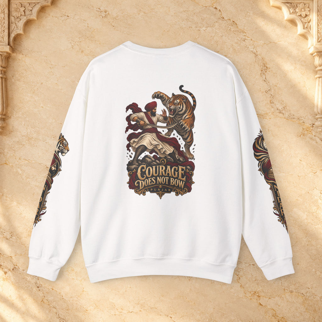 Nidar Courage Does Not Bow Graphic Sweatshirt
