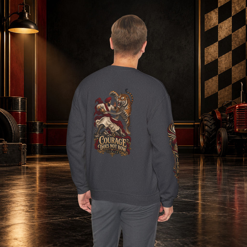 Nidar Courage Does Not Bow Graphic Sweatshirt
