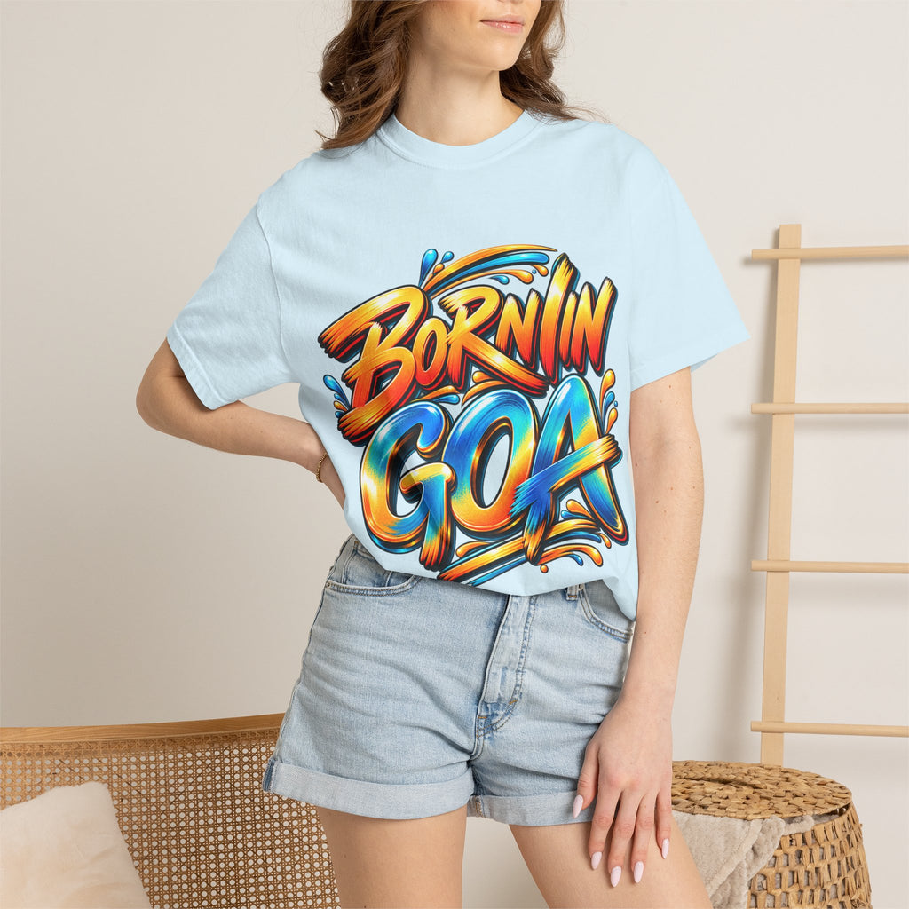 Born in Goa Graphic Tee | Garment-Dyed Cotton T-Shirt