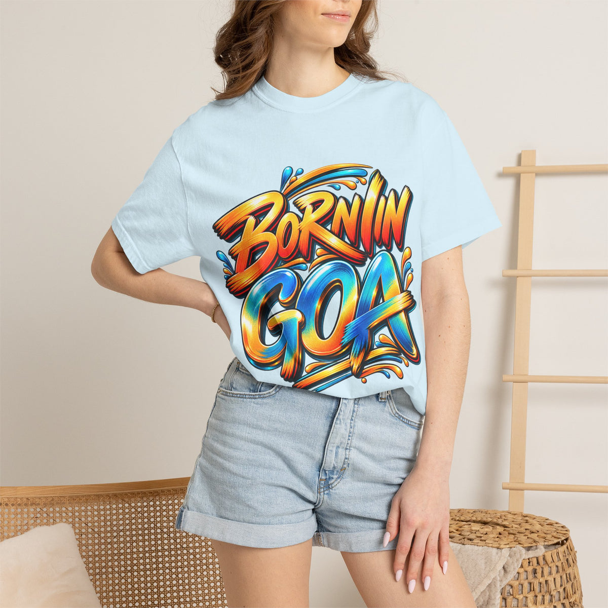 Born in Goa Graphic Tee | Garment-Dyed Cotton T-Shirt