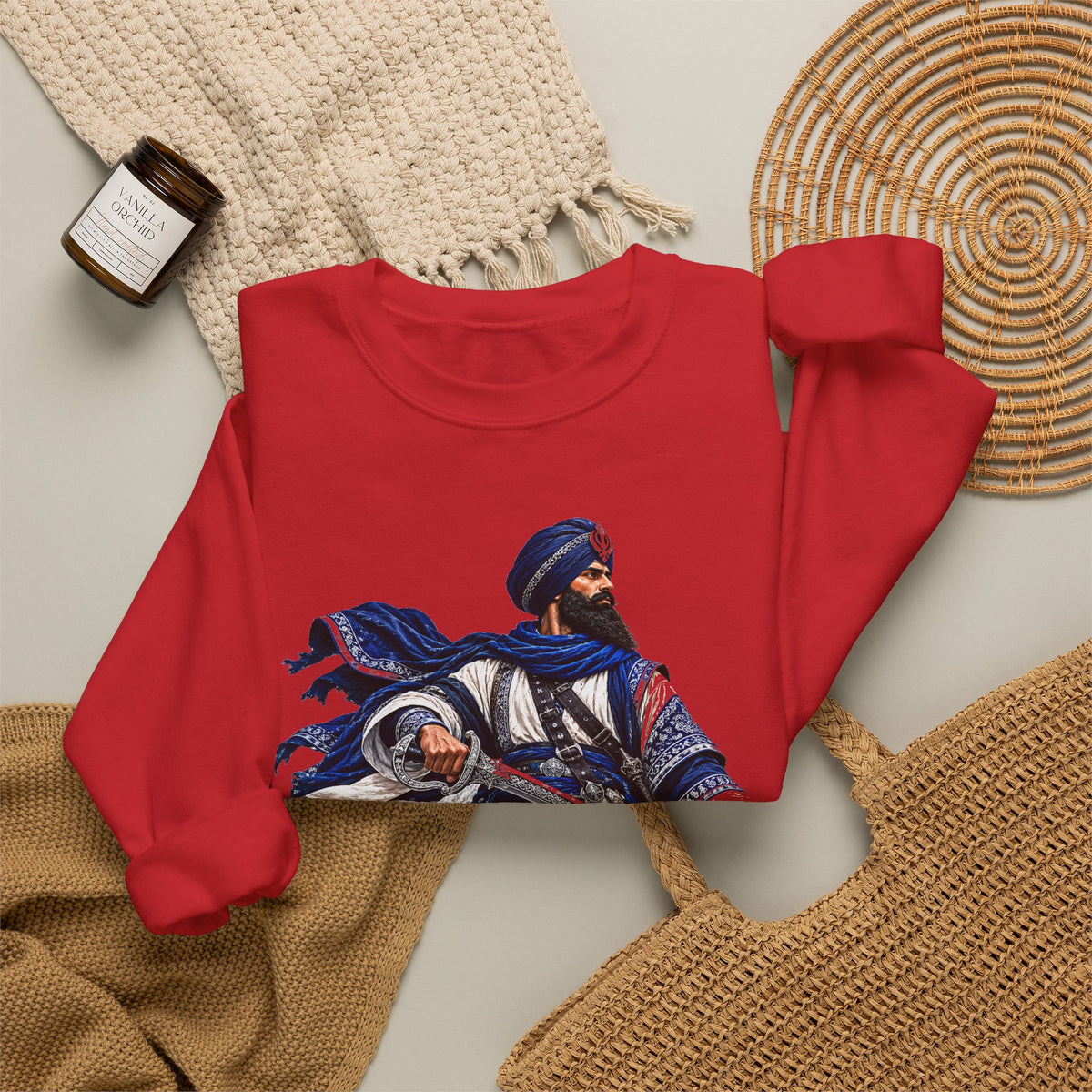 Sardar Warrior Sikh-Inspired Graphic Crewneck Sweatshirt