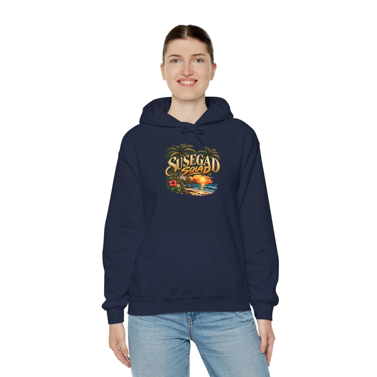 Susegad Squad Hoodie | Tropical Goan Sunset Graphic