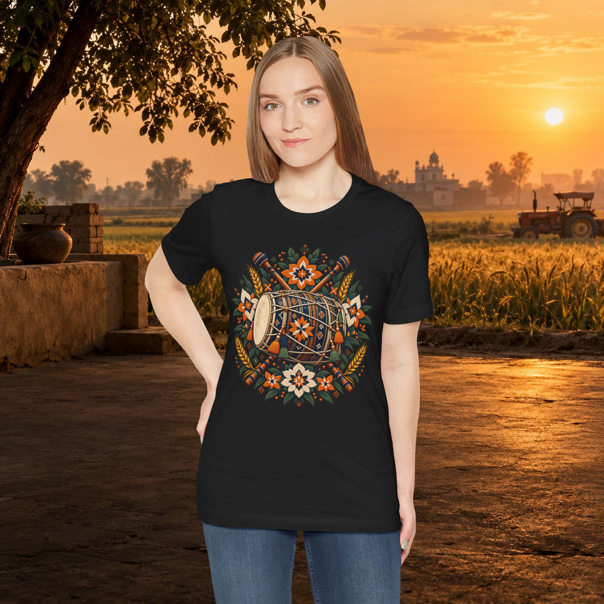 Boho Folk Drum Mandala T-Shirt