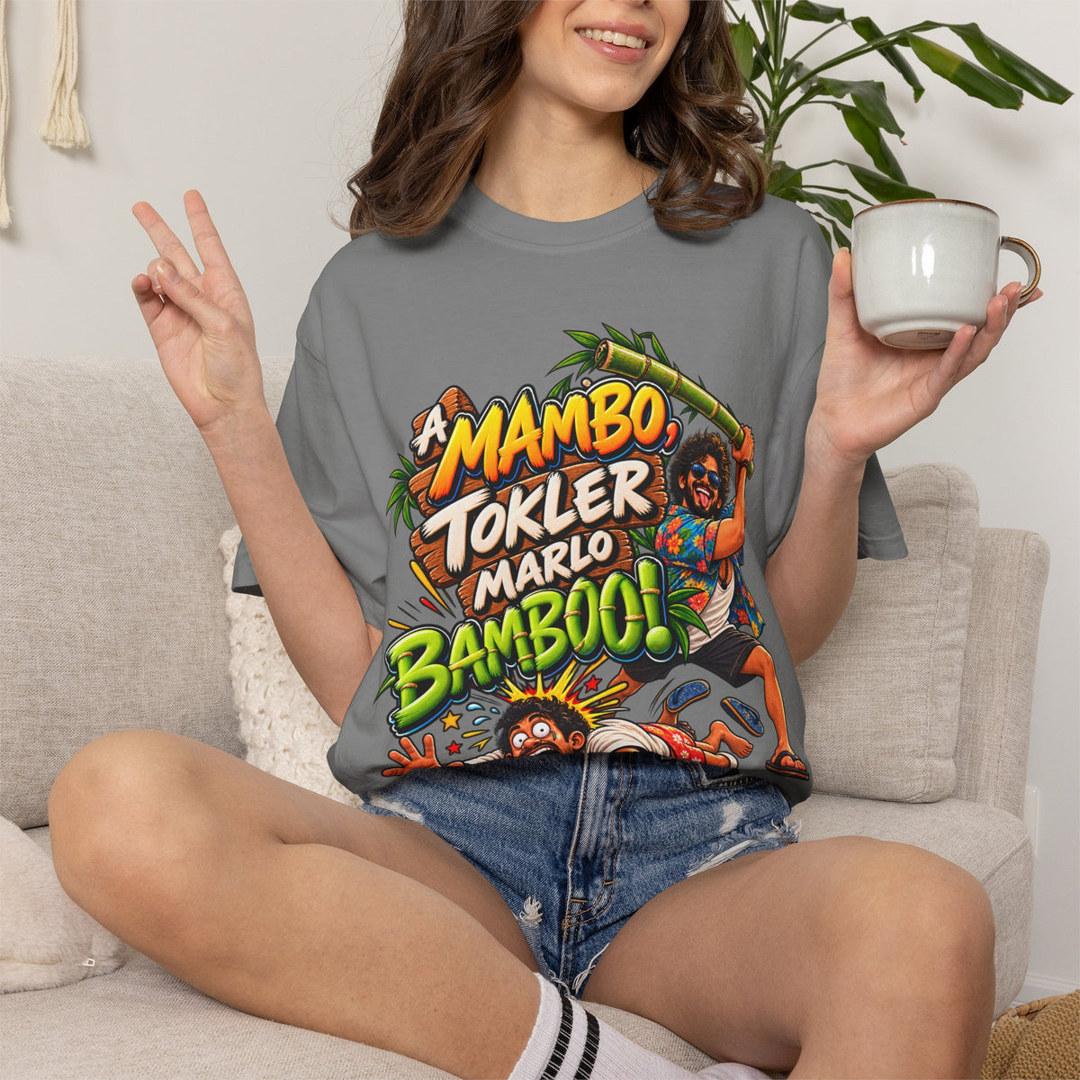 A Mambo, Tokler Marlo Bamboo! Goan Heritage Garment-Dyed T-Shirt