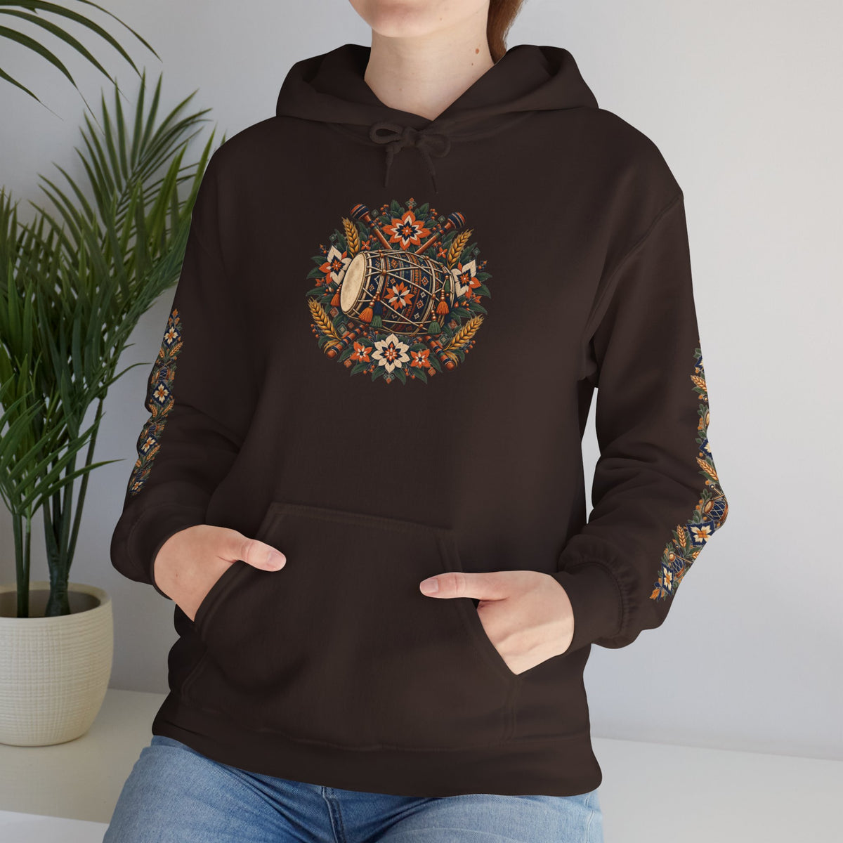 Bohemian Folk Art Drum Hoodie