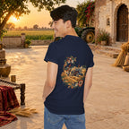Vintage Folk Art Tractor & Drum Graphic T-Shirt