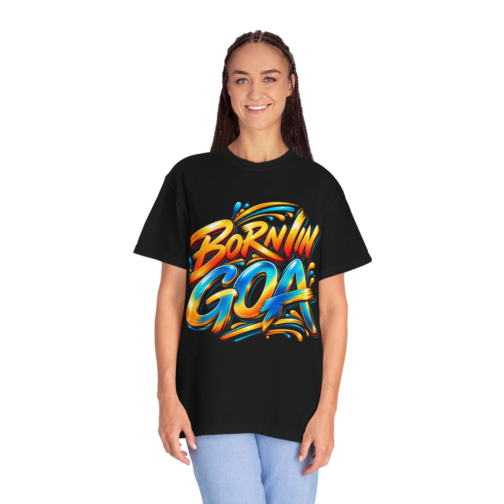 Born in Goa Graphic Tee | Garment-Dyed Cotton T-Shirt