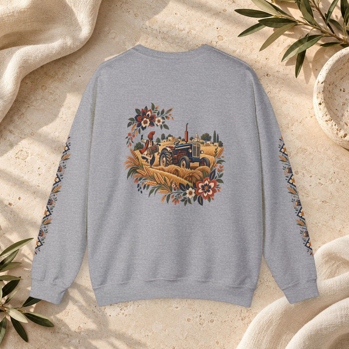 Boho Folk Drum Sweatshirt – Tribal Music Festival Crewneck