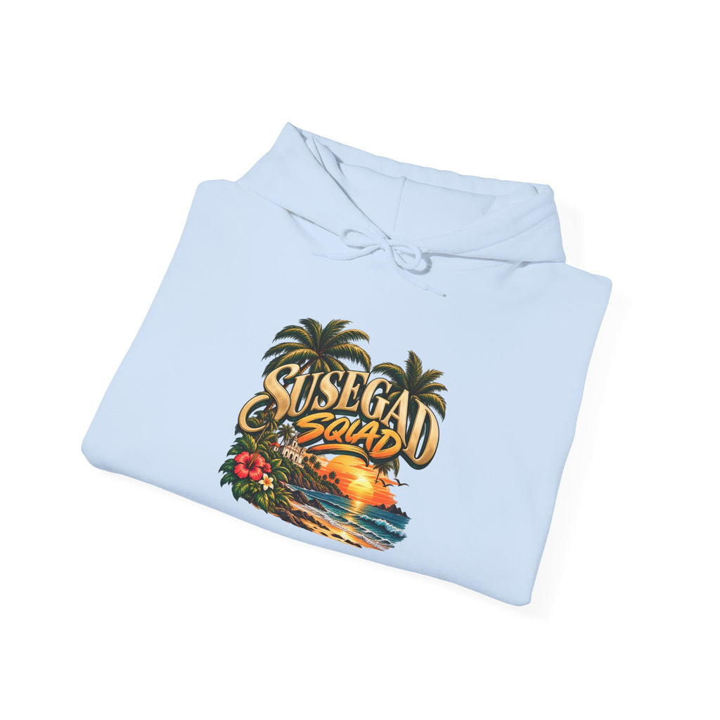 Susegad Squad Hoodie | Tropical Goan Sunset Graphic