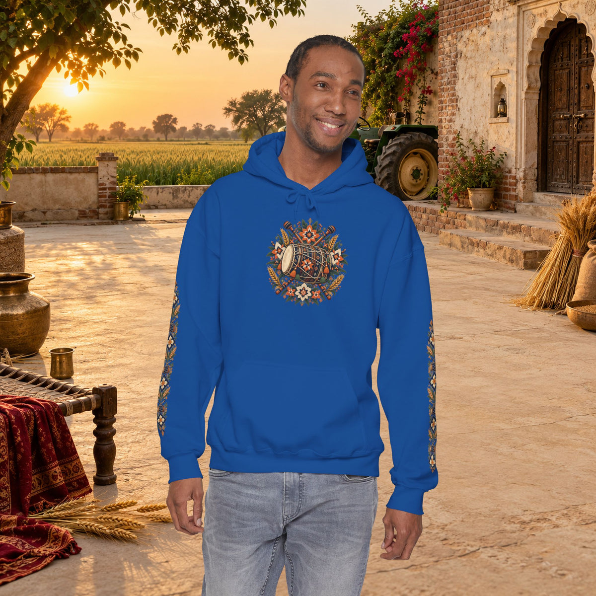 Bohemian Folk Art Drum Hoodie