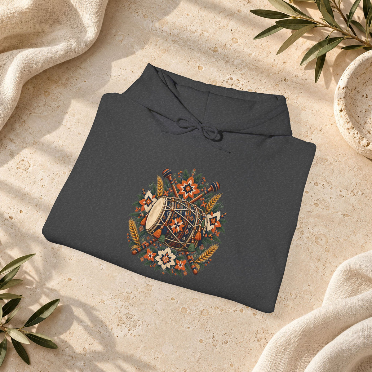 Bohemian Folk Art Drum Hoodie