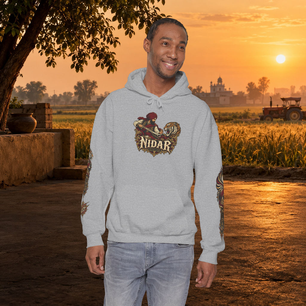 NIDAR Tiger and Bear Graphic Hoodie