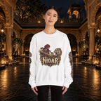 Nidar Courage Does Not Bow Warrior Tiger Crewneck Sweatshirt