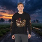 Nidar Courage Does Not Bow Warrior Tiger Crewneck Sweatshirt