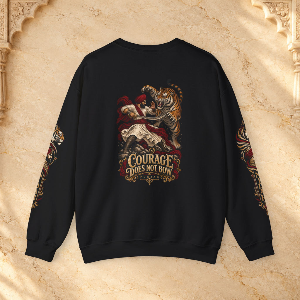 Nidar Courage Does Not Bow Graphic Sweatshirt