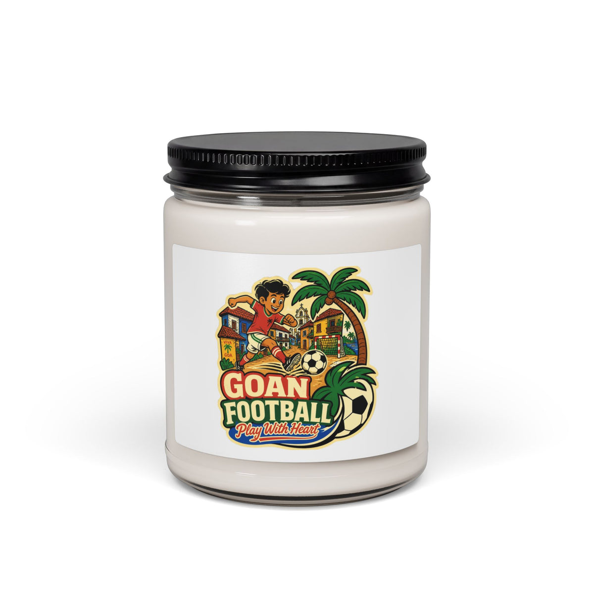 Additional view of Scented Soy Candle — Goan Football Retro Label (9oz) (2)