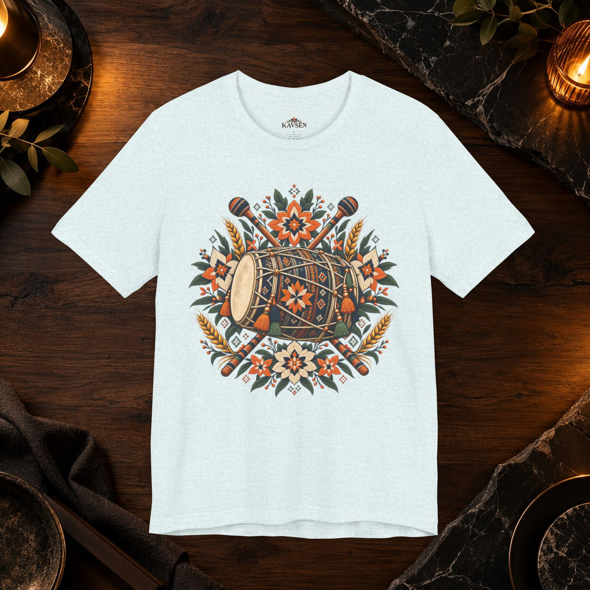 Boho Folk Drum Mandala T-Shirt