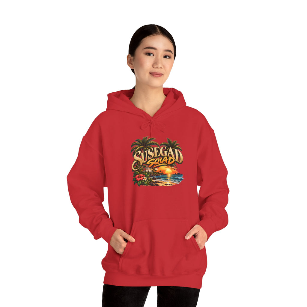 Susegad Squad Hoodie | Tropical Goan Sunset Graphic