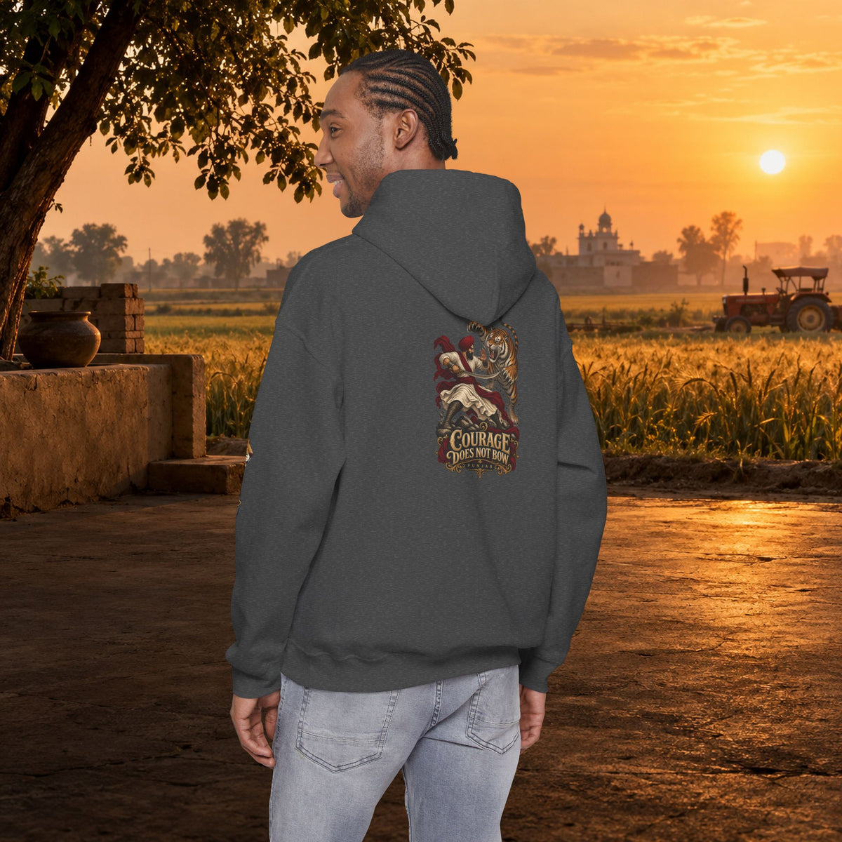 NIDAR Tiger and Bear Graphic Hoodie