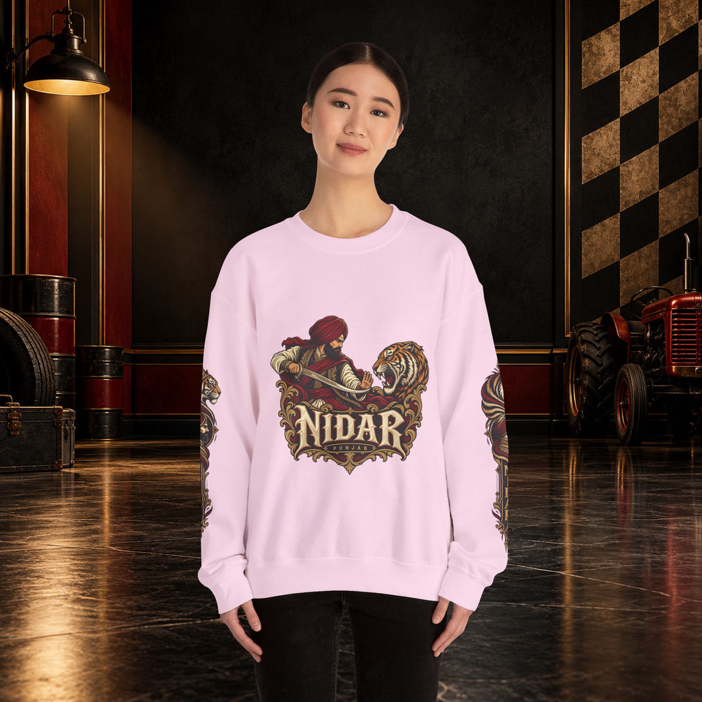 Nidar Courage Does Not Bow Graphic Sweatshirt