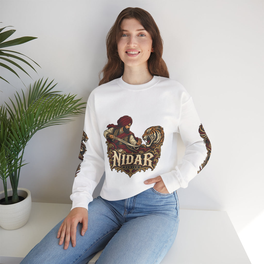 Nidar Courage Does Not Bow Graphic Sweatshirt