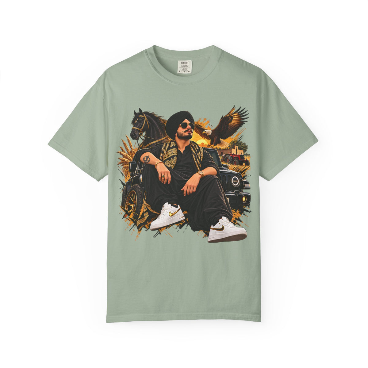 Rugged Western Vibes T-Shirt – Cowboy, Horse & Eagle — product image 6