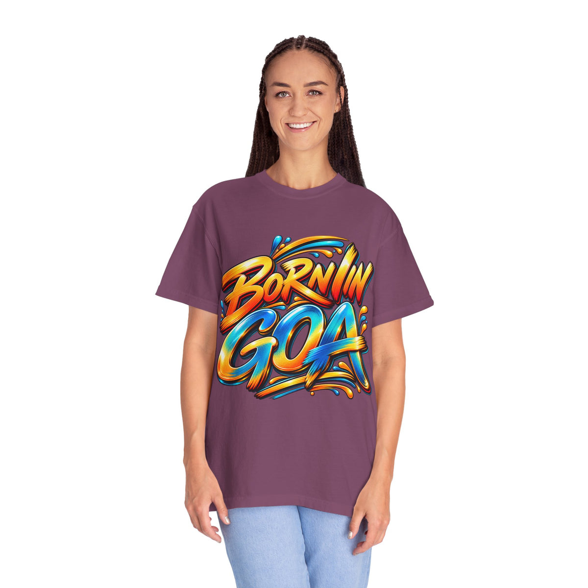 Born in Goa Graphic Tee | Garment-Dyed Cotton T-Shirt