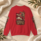 Nidar Courage Does Not Bow Warrior Tiger Crewneck Sweatshirt