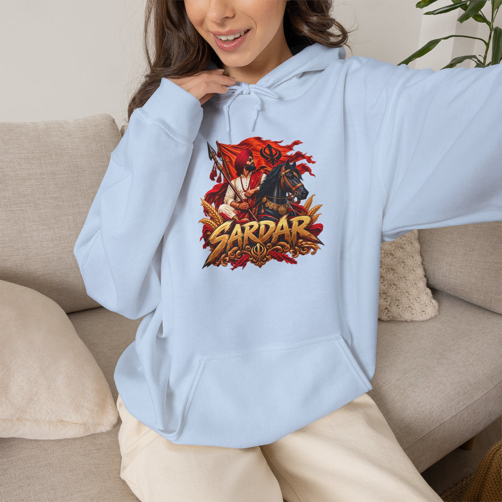 Sardar Retro Fighter Graphic Hoodie | Punjabi Heritage Pullover
