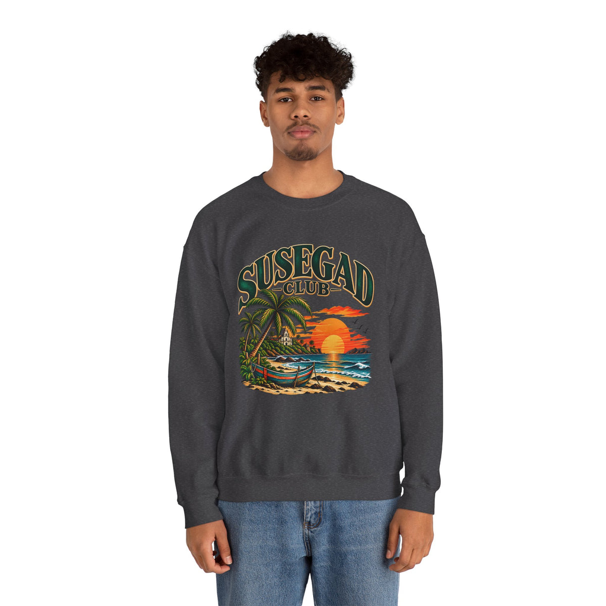 Susegad Club Tropical Sunset Crewneck Sweatshirt