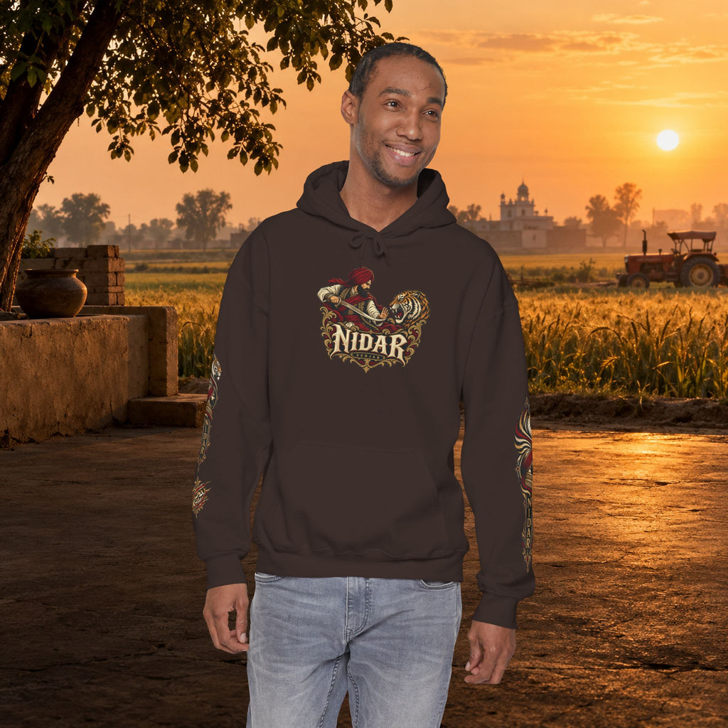 NIDAR Tiger and Bear Graphic Hoodie