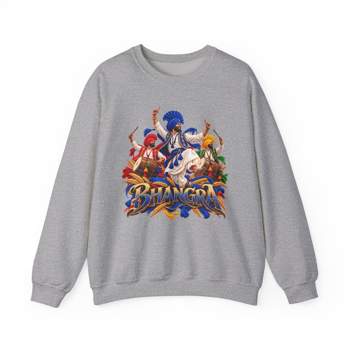 Bhangra Dance Crewneck Sweatshirt – Colorful Punjabi Folk Dance Graphic — product image 4