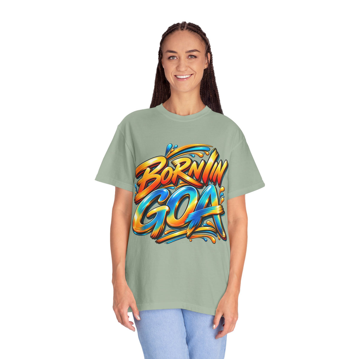Born in Goa Graphic Tee | Garment-Dyed Cotton T-Shirt
