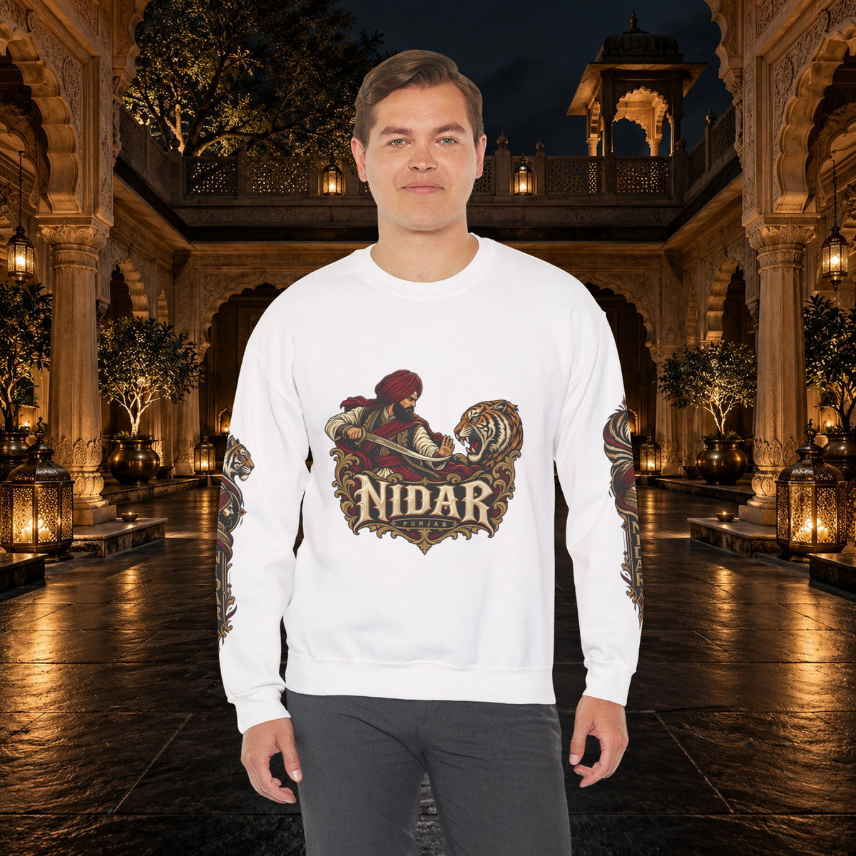 Main product photo of Nidar Warrior and Tiger Graphic Sweatshirt