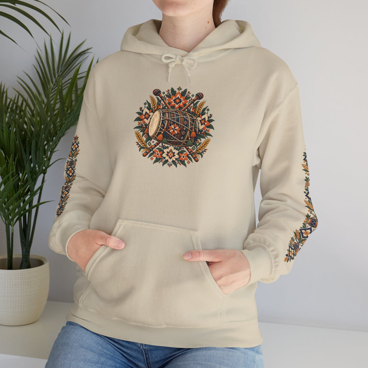 Bohemian Folk Art Drum Hoodie