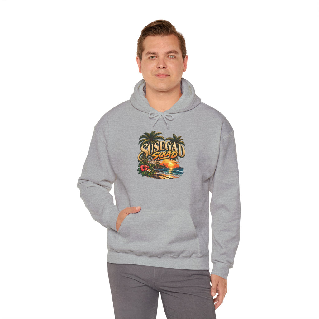Susegad Squad Hoodie | Tropical Goan Sunset Graphic