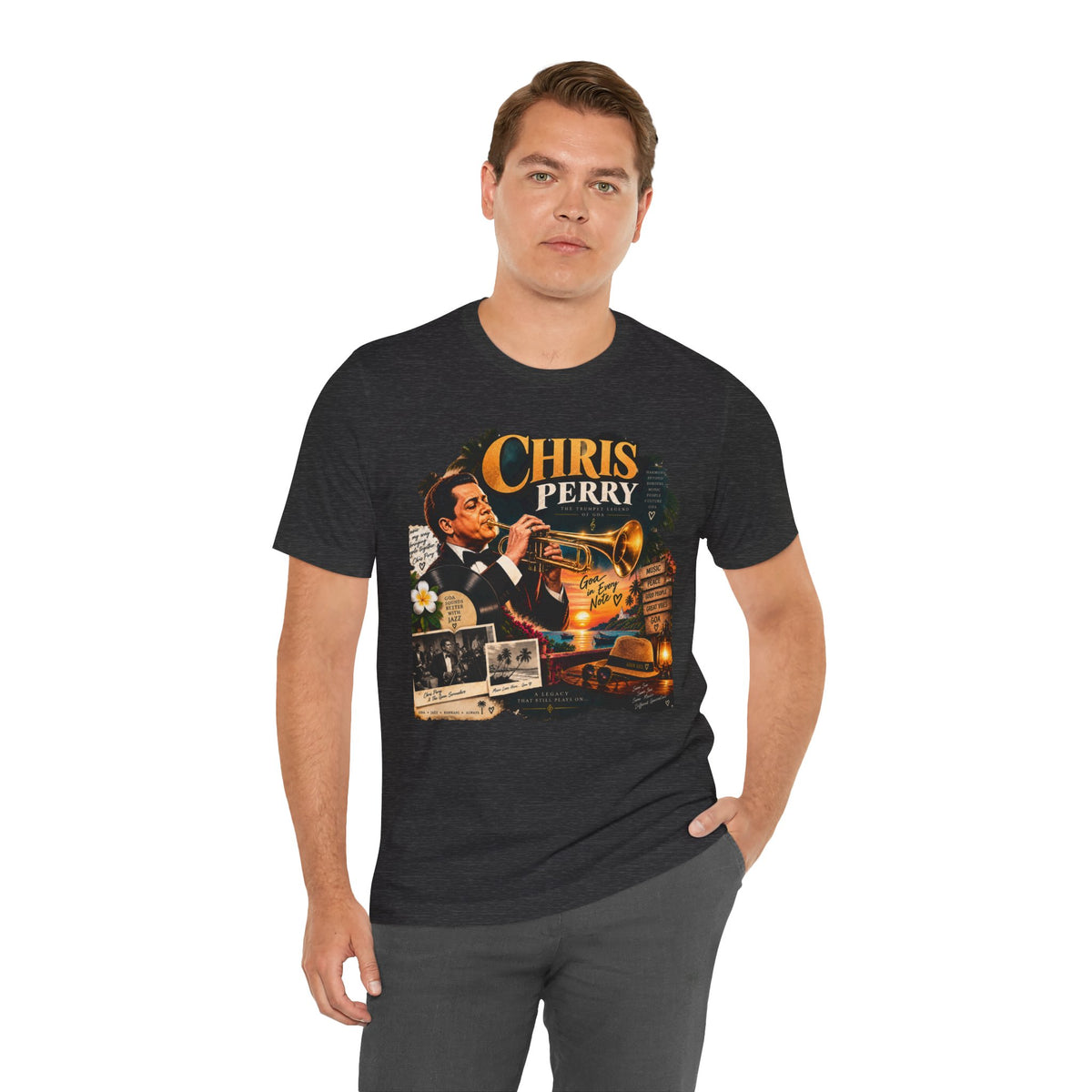 Chris Perry Trumpet Graphic T-Shirt | Retro Music