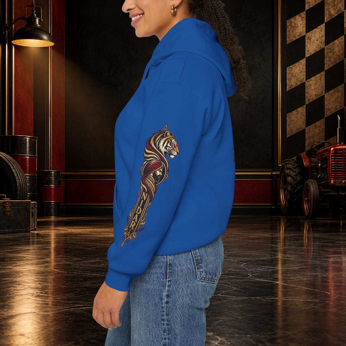 NIDAR Tiger and Bear Graphic Hoodie