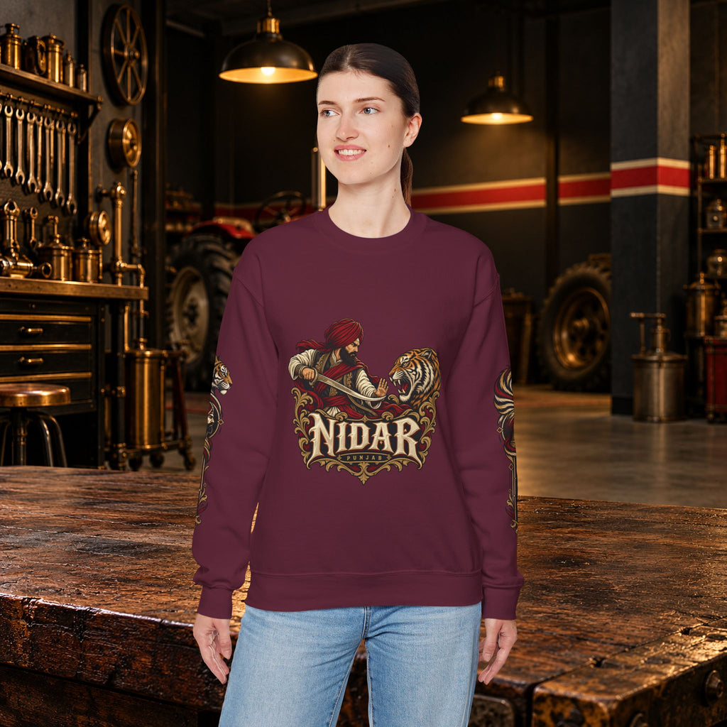 Nidar Courage Does Not Bow Graphic Sweatshirt