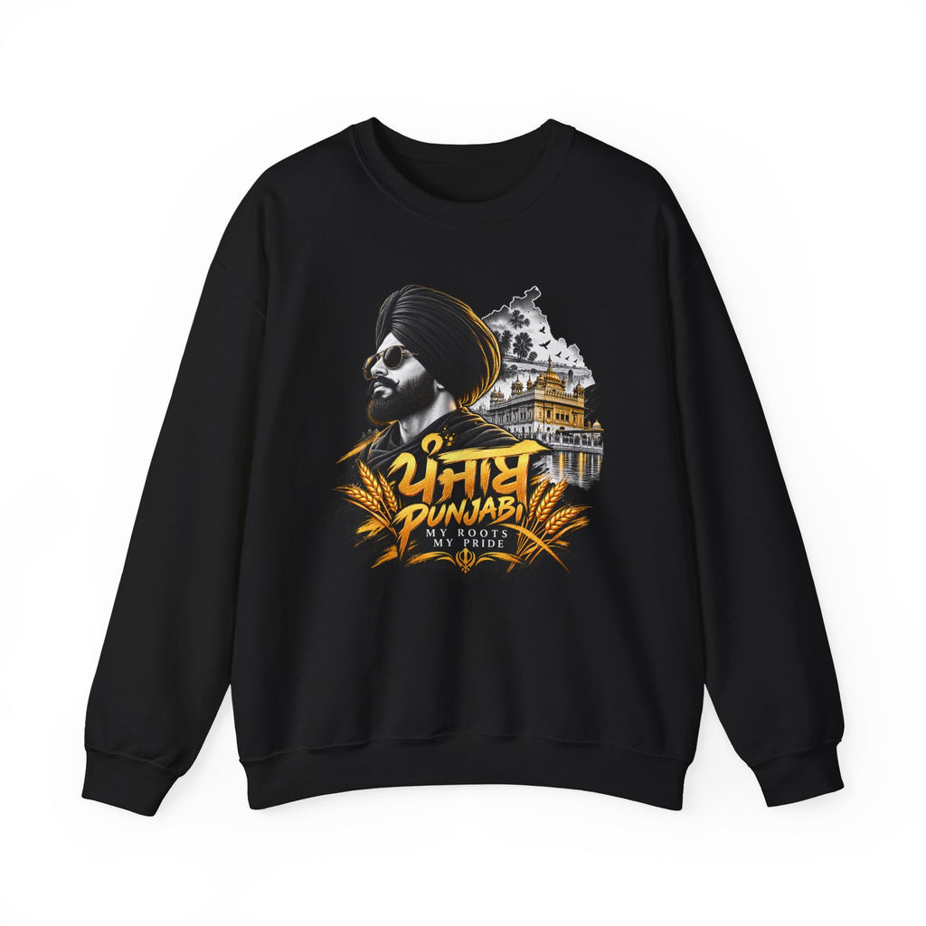 Punjabi Pride Crewneck Sweatshirt — Turban Sikh Heritage Graphic
