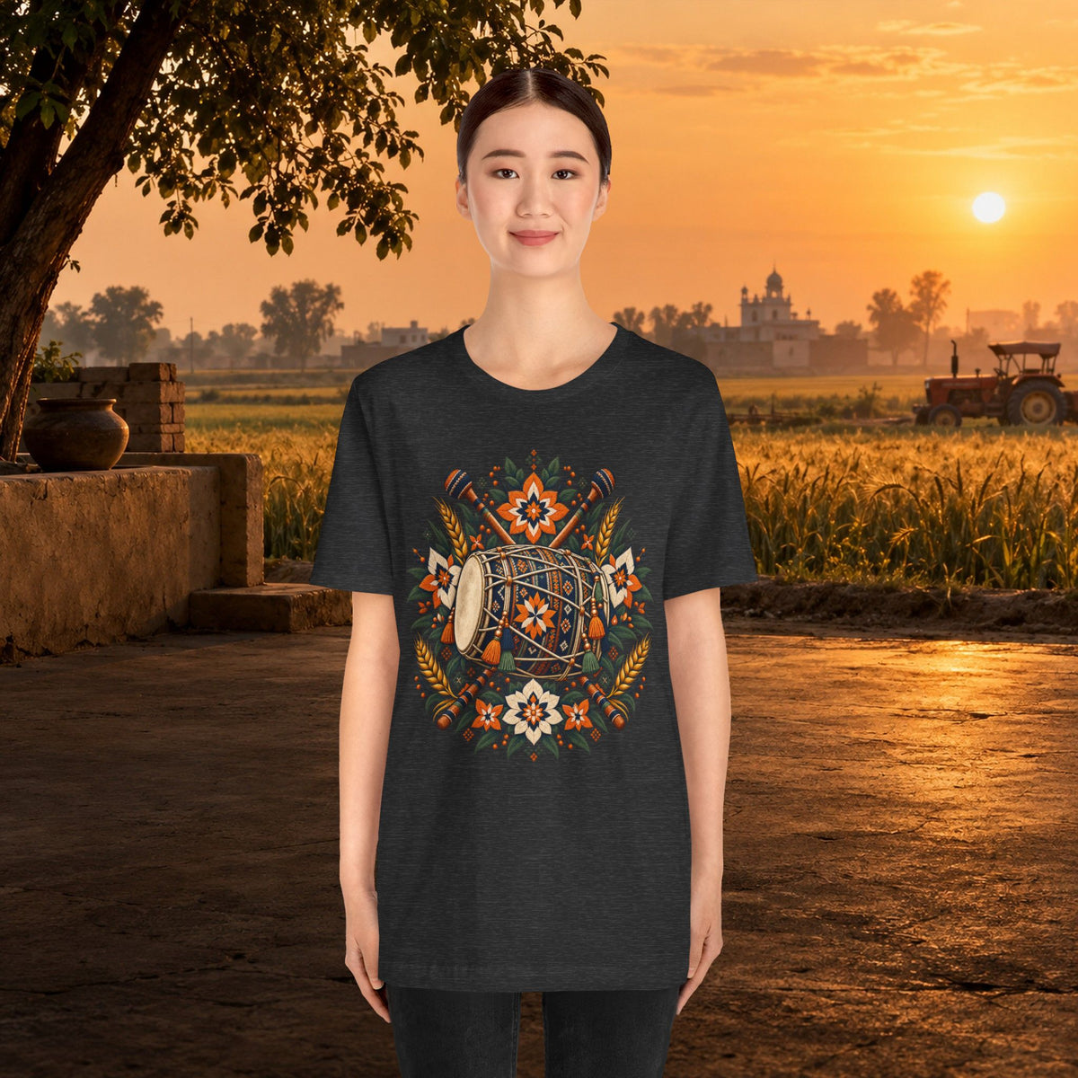 Boho Folk Drum Mandala T-Shirt