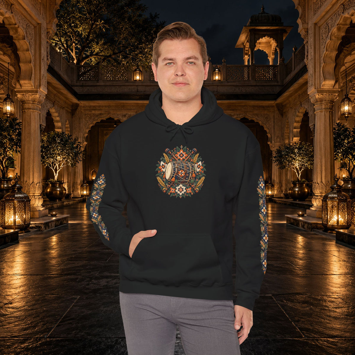 Main product photo of Bohemian Folk Art Drum Hoodie